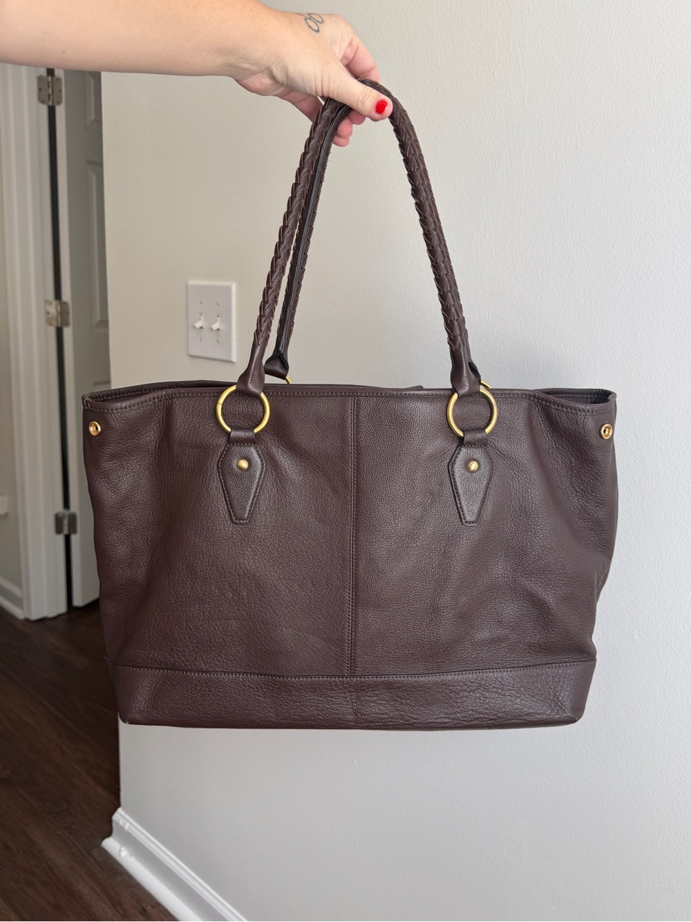 Wilson’s Brown Real Leather XL Tote Handbag Purse Bag